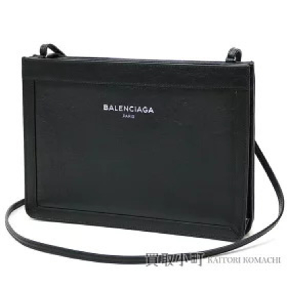 Balenciaga Leather Navy Blue Clutch Black Crossbody Bag Shoulder